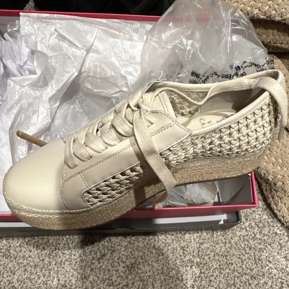Vince Camuto Woven Sneakers - Merlea-Antique White-6-NEW-A394892